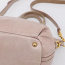 Miu Miu Vitellolux Hand Bag Leather 2way Pink Gold Tone Auth 202628V-12