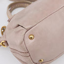Miu Miu Vitellolux Hand Bag Leather 2way Pink Gold Tone Auth 202628V-13