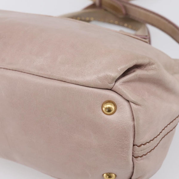 Miu Miu Vitellolux Hand Bag Leather 2way Pink Gold Tone Auth 202628V