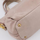 Miu Miu Vitellolux Hand Bag Leather 2way Pink Gold Tone Auth 202628V-15