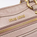 Miu Miu Vitellolux Hand Bag Leather 2way Pink Gold Tone Auth 202628V-17