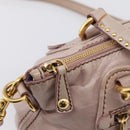 Miu Miu Vitellolux Hand Bag Leather 2way Pink Gold Tone Auth 202628V-18