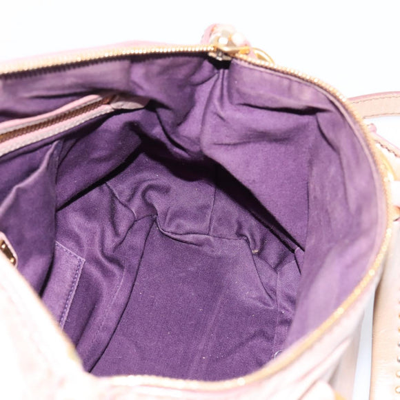Miu Miu Vitellolux Hand Bag Leather 2way Pink Gold Tone Auth 202628V