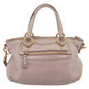Miu Miu Vitellolux Hand Bag Leather 2way Pink Gold Tone Auth 202628V-3