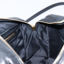 Miu Miu Vitellolux Matelasse Hand Bag Leather 2way Black Gold Tone Auth 202629V-22