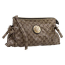 GUCCI GG Crystal Histeria Clutch Bag patent Beige Gold Tone 197015 Auth 202630-1