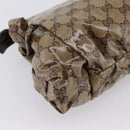GUCCI GG Crystal Histeria Clutch Bag patent Beige Gold Tone 197015 Auth 202630-11