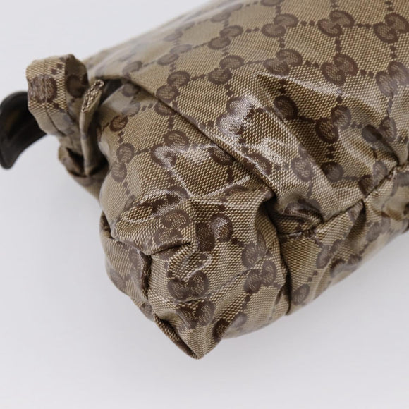 GUCCI GG Crystal Histeria Clutch Bag patent Beige Gold Tone 197015 Auth 202630