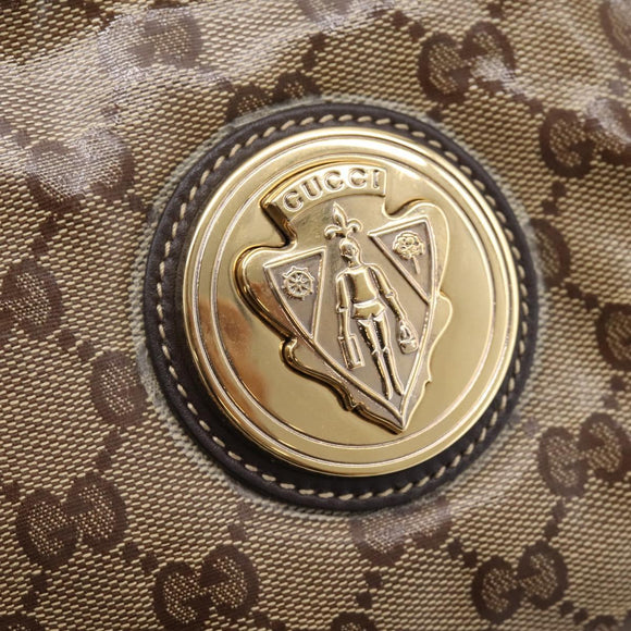 GUCCI GG Crystal Histeria Clutch Bag patent Beige Gold Tone 197015 Auth 202630