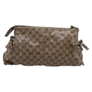 GUCCI GG Crystal Histeria Clutch Bag patent Beige Gold Tone 197015 Auth 202630-3