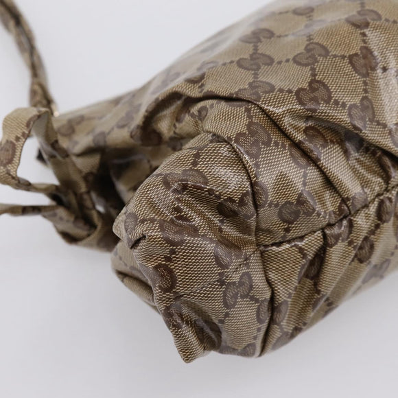 GUCCI GG Crystal Histeria Clutch Bag patent Beige Gold Tone 197015 Auth 202630