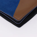 CELINE Shoulder Bag Leather Blue Black Auth 202635A-9