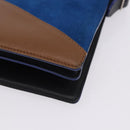 CELINE Shoulder Bag Leather Blue Black Auth 202635A-15