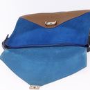 CELINE Shoulder Bag Leather Blue Black Auth 202635A-10
