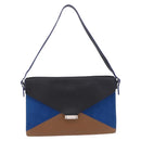 CELINE Shoulder Bag Leather Blue Black Auth 202635A-13