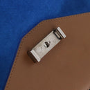 CELINE Shoulder Bag Leather Blue Black Auth 202635A-11