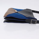 CELINE Shoulder Bag Leather Blue Black Auth 202635A-3