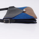 CELINE Shoulder Bag Leather Blue Black Auth 202635A-4