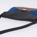 CELINE Shoulder Bag Leather Blue Black Auth 202635A-6