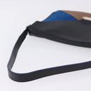 CELINE Shoulder Bag Leather Blue Black Auth 202635A-7