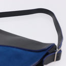 CELINE Shoulder Bag Leather Blue Black Auth 202635A-14