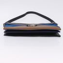 CELINE Shoulder Bag Leather Blue Black Auth 202635A-5