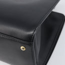 Salvatore Ferragamo Gancini Hand Bag Leather 2way Black Gold Tone Auth 202636V-13