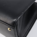 Salvatore Ferragamo Gancini Hand Bag Leather 2way Black Gold Tone Auth 202636V-15