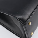 Salvatore Ferragamo Gancini Hand Bag Leather 2way Black Gold Tone Auth 202636V-16