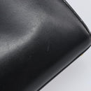 Salvatore Ferragamo Gancini Hand Bag Leather 2way Black Gold Tone Auth 202636V-17