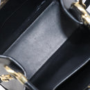 Salvatore Ferragamo Gancini Hand Bag Leather 2way Black Gold Tone Auth 202636V-21