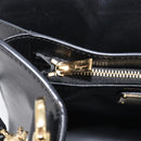 Salvatore Ferragamo Gancini Hand Bag Leather 2way Black Gold Tone Auth 202636V-24