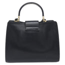 Salvatore Ferragamo Gancini Hand Bag Leather 2way Black Gold Tone Auth 202636V-3