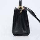 Salvatore Ferragamo Gancini Hand Bag Leather 2way Black Gold Tone Auth 202636V-5