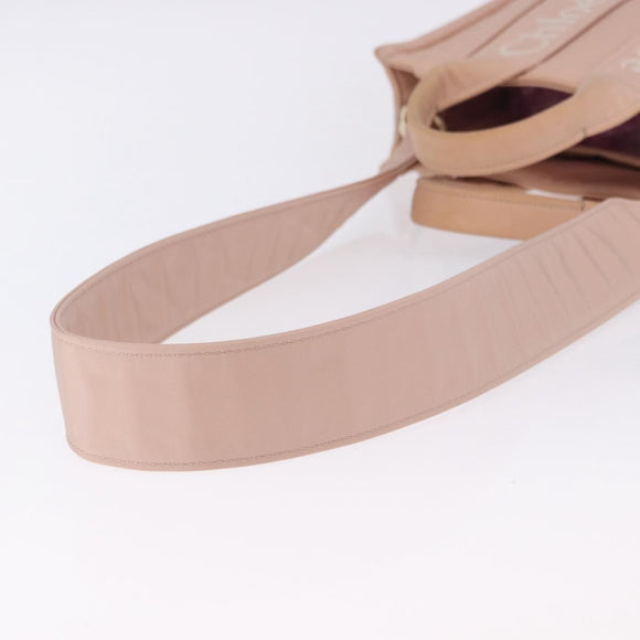Chloe Woody Small Hand Bag Nylon 2way Pink Gold Auth 202651A