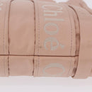 Chloe Woody Small Hand Bag Nylon 2way Pink Gold Auth 202651A-13