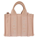 Chloe Woody Small Hand Bag Nylon 2way Pink Gold Auth 202651A-2