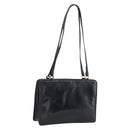 BOTTEGA VENETA Shoulder Bag Leather Black Gold Auth 202655A-1