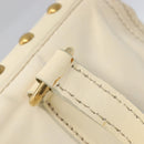 Miu Miu Hand Bag Leather Ivory Gold Auth 202657A-9
