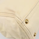 Miu Miu Hand Bag Leather Ivory Gold Auth 202657A-16