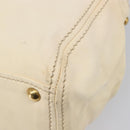 Miu Miu Hand Bag Leather Ivory Gold Auth 202657A-17
