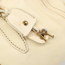 Miu Miu Hand Bag Leather Ivory Gold Auth 202657A-21