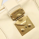 Miu Miu Hand Bag Leather Ivory Gold Auth 202657A-22