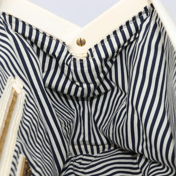 Miu Miu Hand Bag Leather Ivory Gold Auth 202657A