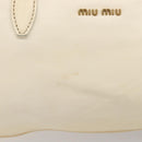 Miu Miu Hand Bag Leather Ivory Gold Auth 202657A-3