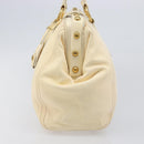 Miu Miu Hand Bag Leather Ivory Gold Auth 202657A-4