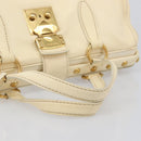 Miu Miu Hand Bag Leather Ivory Gold Auth 202657A-8