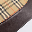 BURBERRY Nova Check Hand Bag Canvas Beige Gold Auth 202661-17