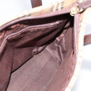 BURBERRY Nova Check Hand Bag Canvas Beige Gold Auth 202661-18