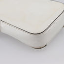 PRADA Chain Shoulder Bag Leather White Silver Auth 202662-13